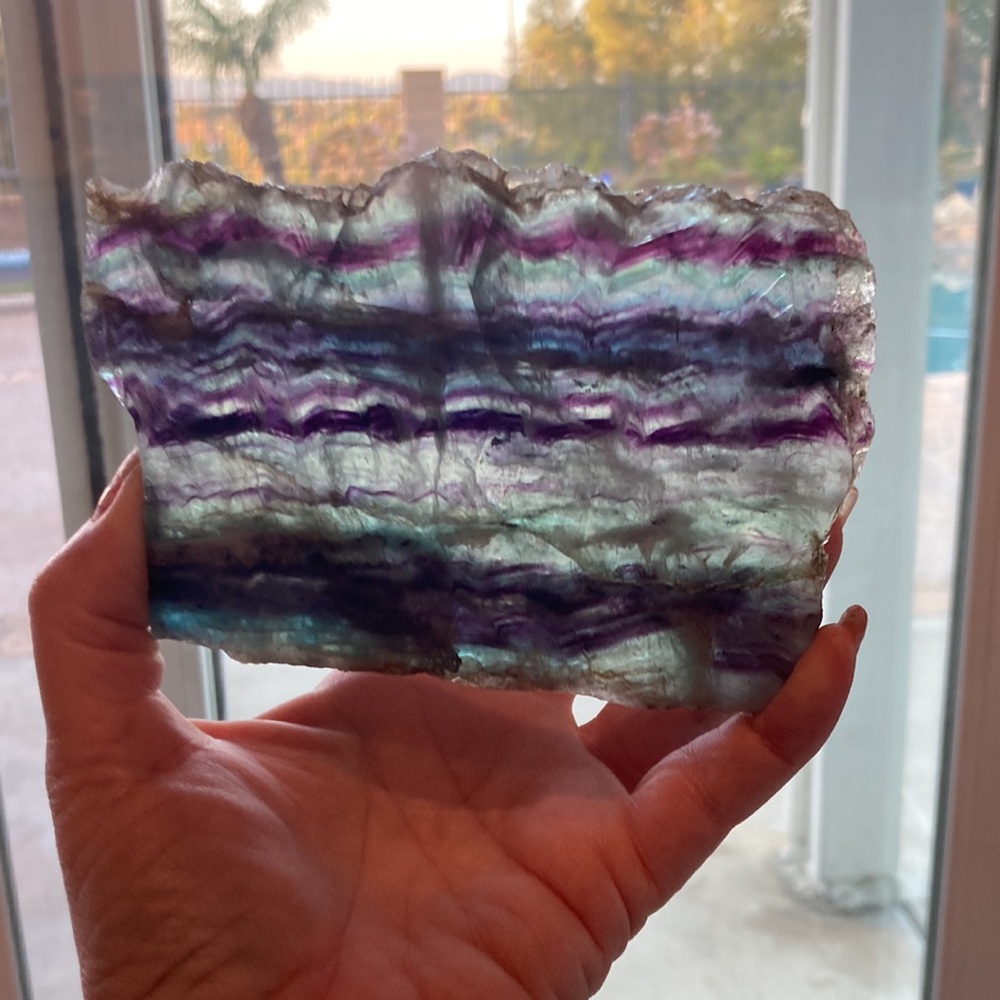 Natural Fluorite Crystal Slice